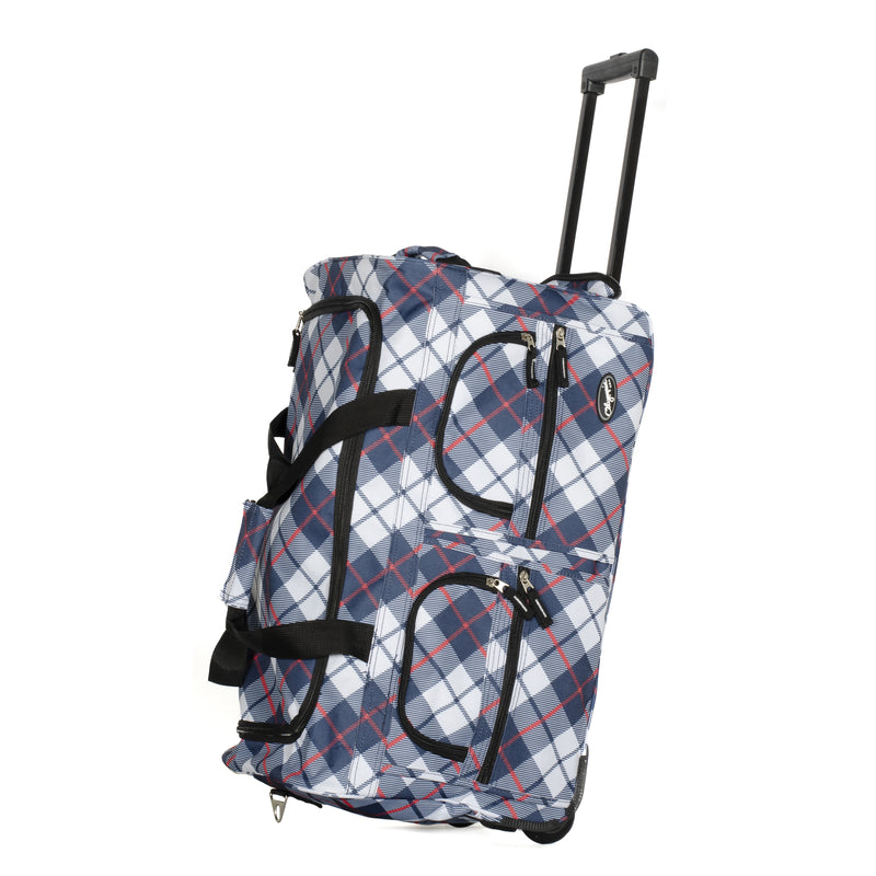 plaid rolling adventure duffle