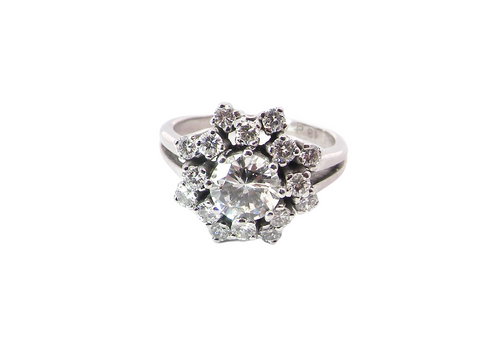 vintage cluster diamond ring
