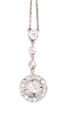 Edwardian platinum diamond pendant