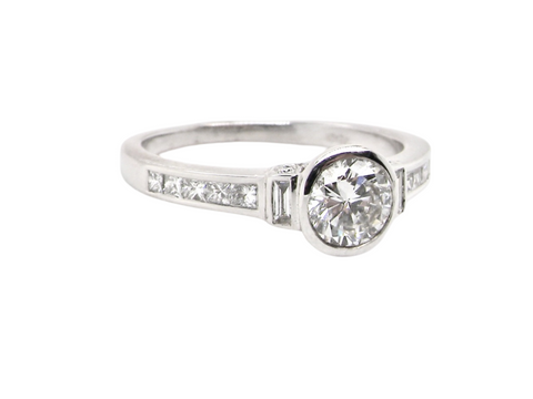 modern white gold Solitaire Diamond Ring