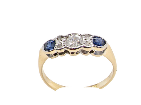 Edwardian sapphire and diamond ring