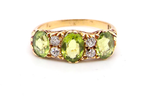 peridot and diamond dress ring