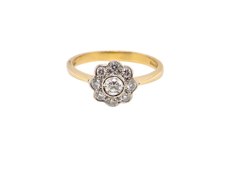 Floral Daisy cluster Diamond ring 