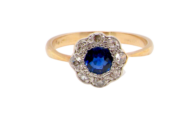 sapphire and diamond victorian ring