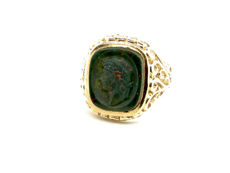 A man's centurion head bloodstone signet ring – Vintage Tom Antique ...