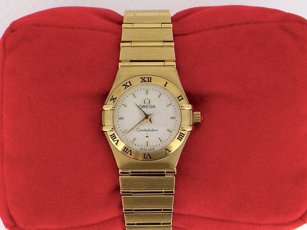 18 carat gold omega constellation watch