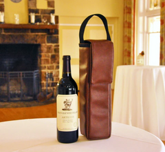 rust colored insulated wine bag