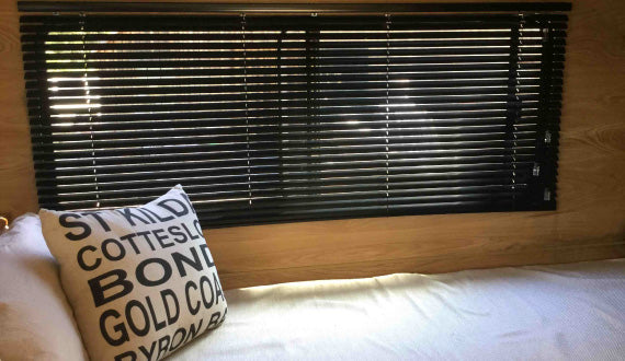 Aluminium Blinds Caravan Bed