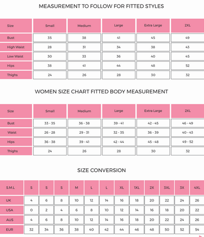 Size Chart – Mottsie's Boutique