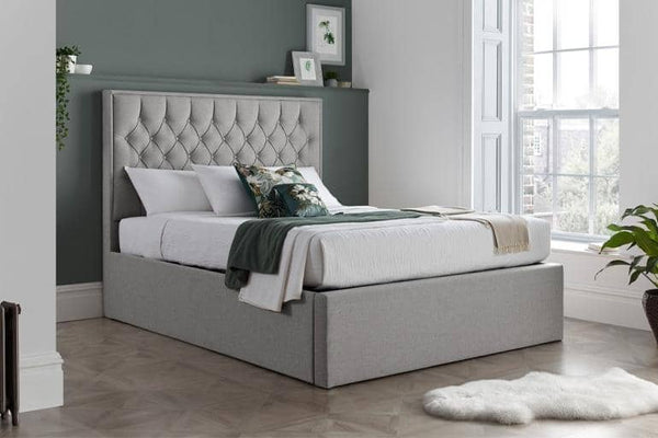 Grey Upholstered Bed