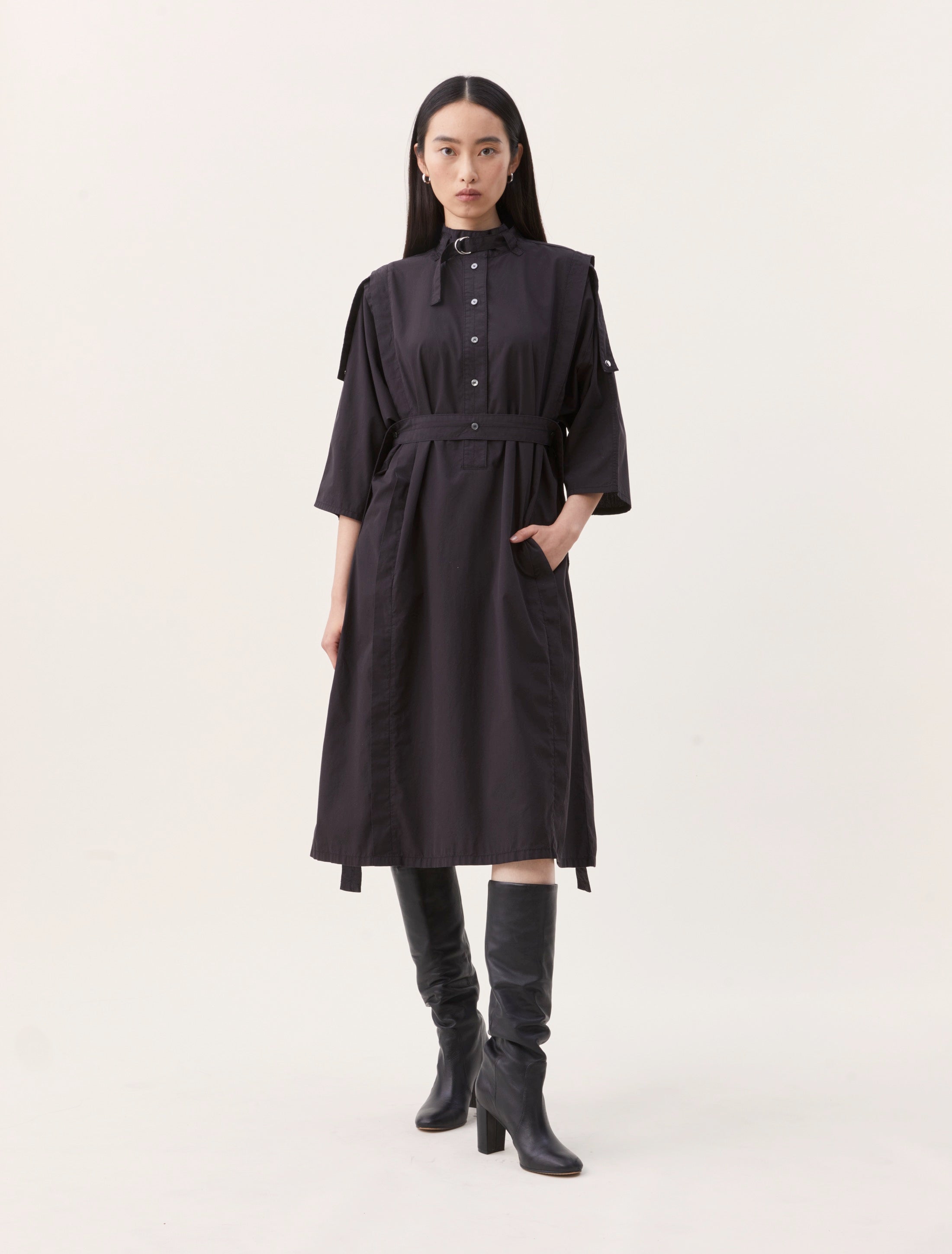 Ninety Percent Pavo Dress in Obsidian