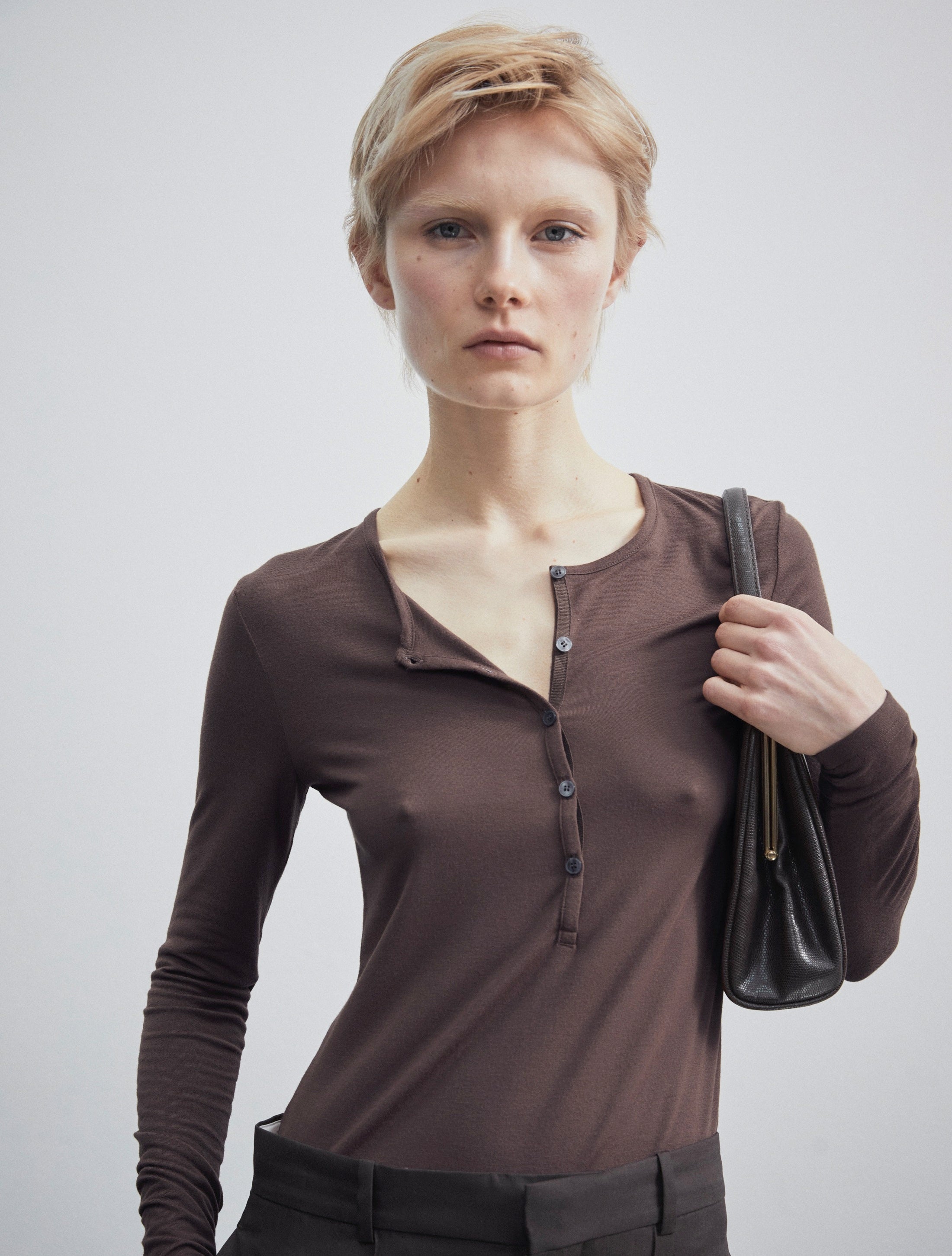 Ninety Percent Henley Top in Bracken