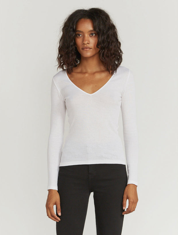 Organic cotton ribbed long-sleeve top – Ninety Percent