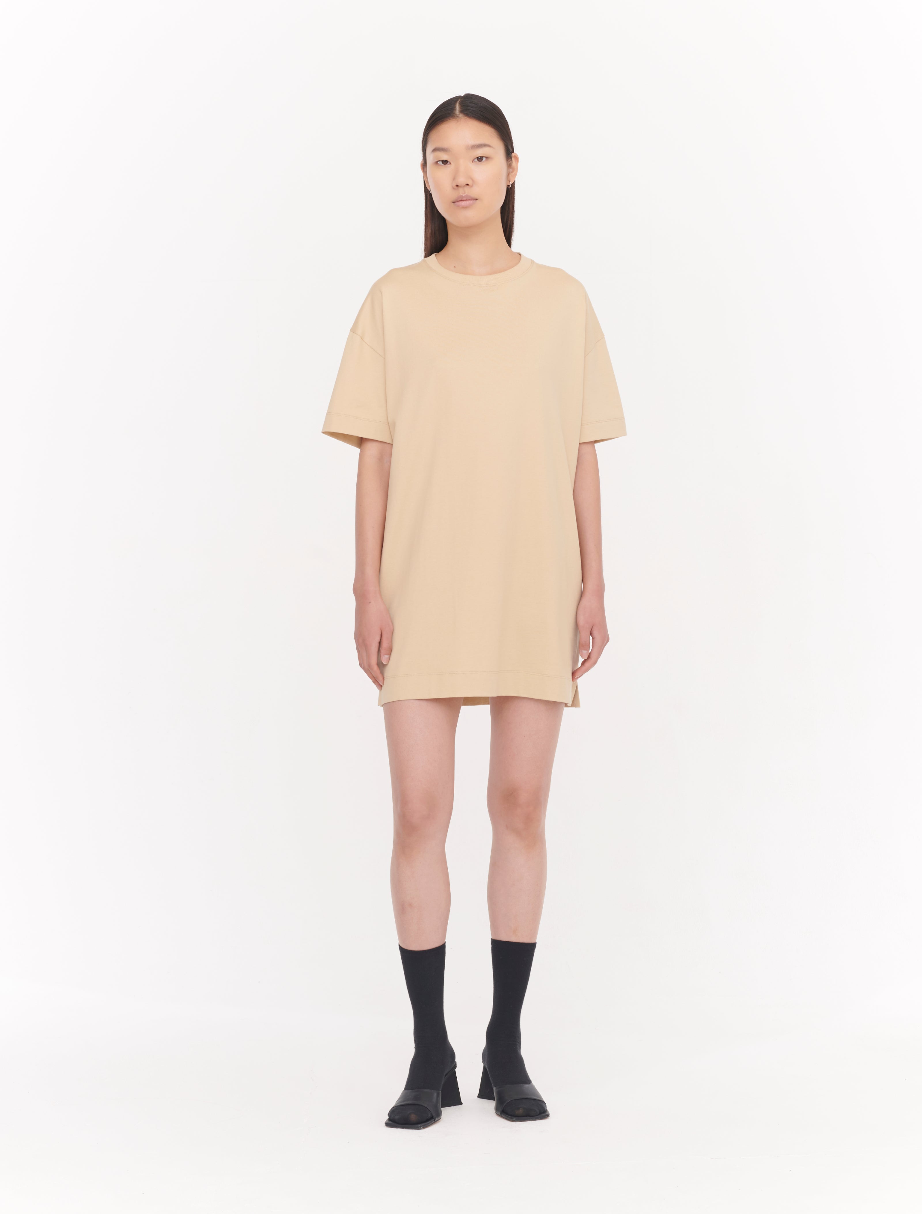 Ninety Percent Natalie T-Shirt Dress in Warm Sand