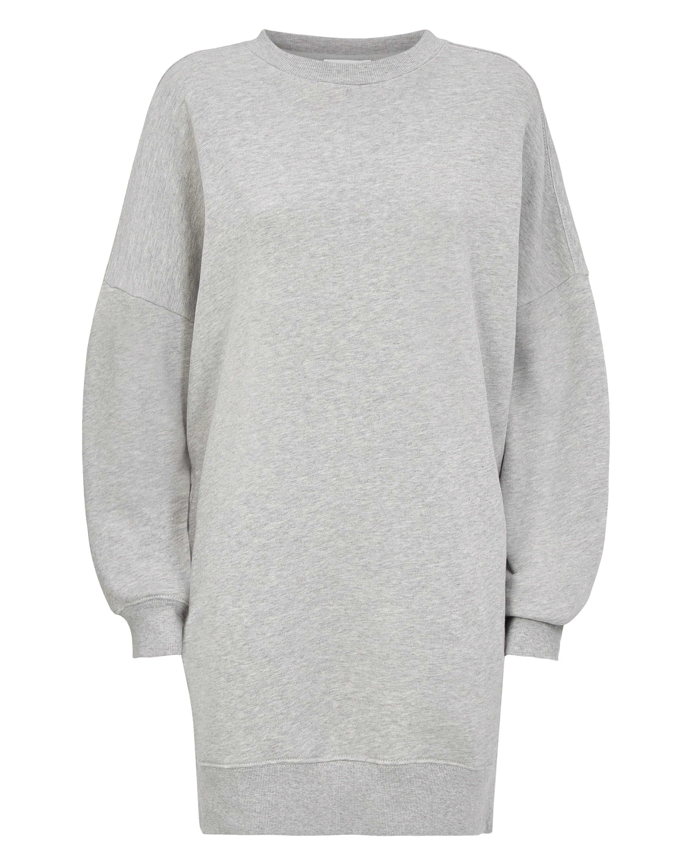 Ninety Percent Brielle Sweatshirt Dress in Grey Marl