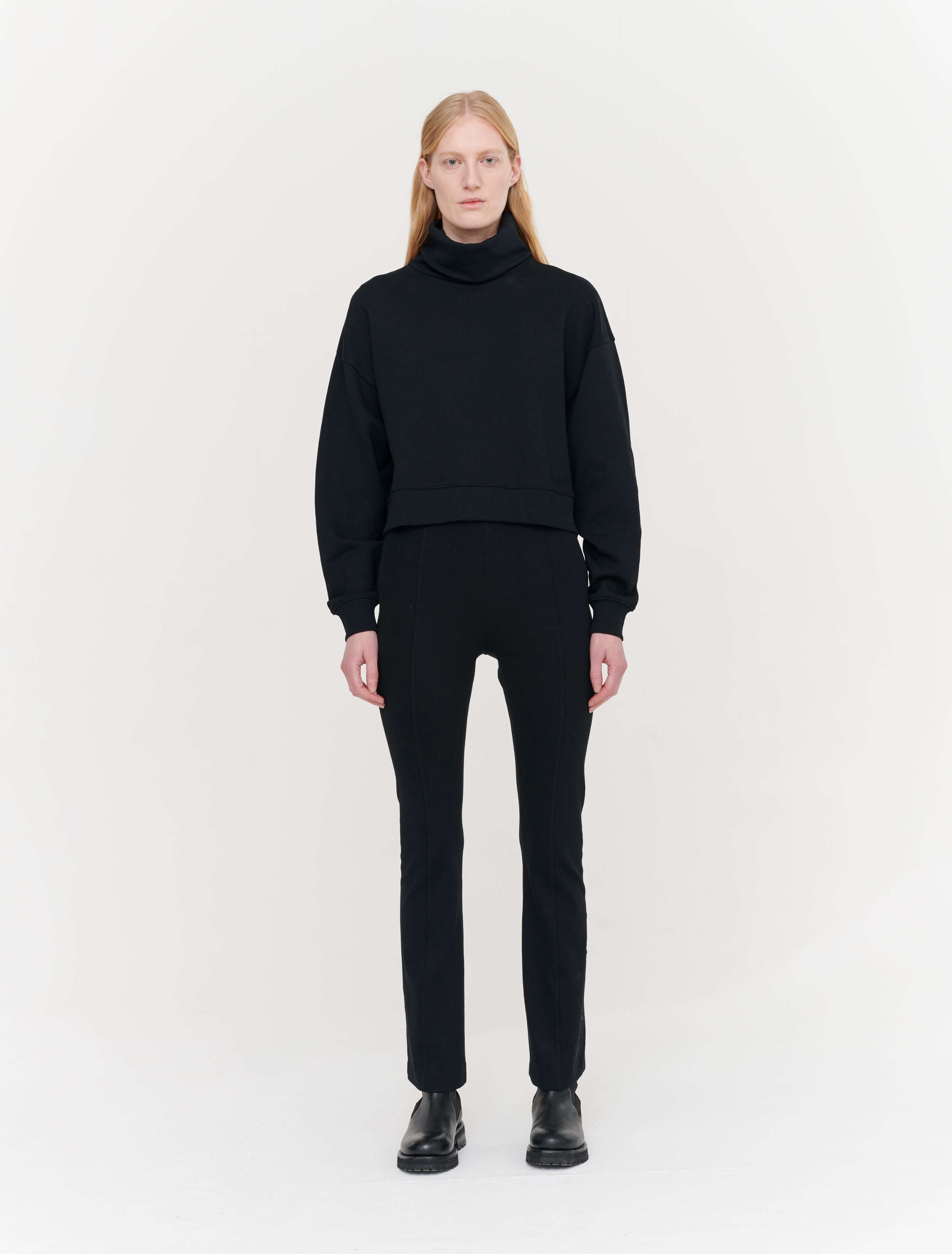 Ninety Percent Tess Funnel Sweatshirt in Black