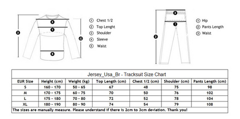 puma tracksuit size chart