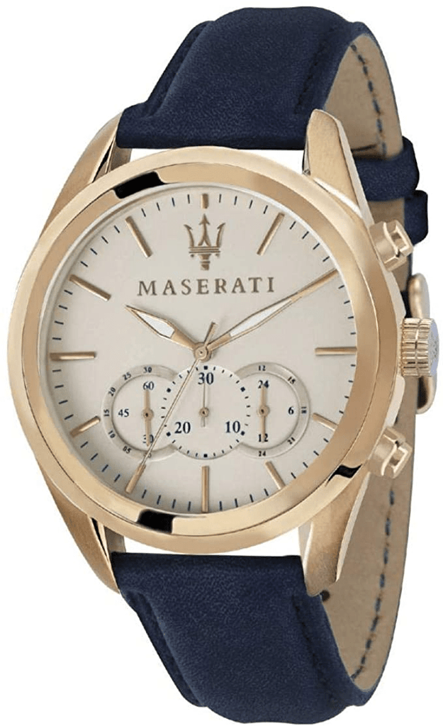 Maserati Traguardo 45mm Chrono Navy Blue Strap Men's Watch R8871612016 ...