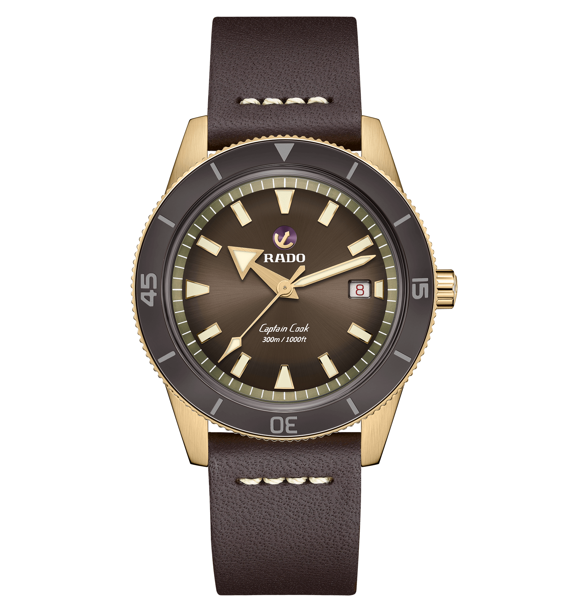 RADO Captain Cook Automatic Bronze 42mm Brown Dial Men's Watch R325043 ...