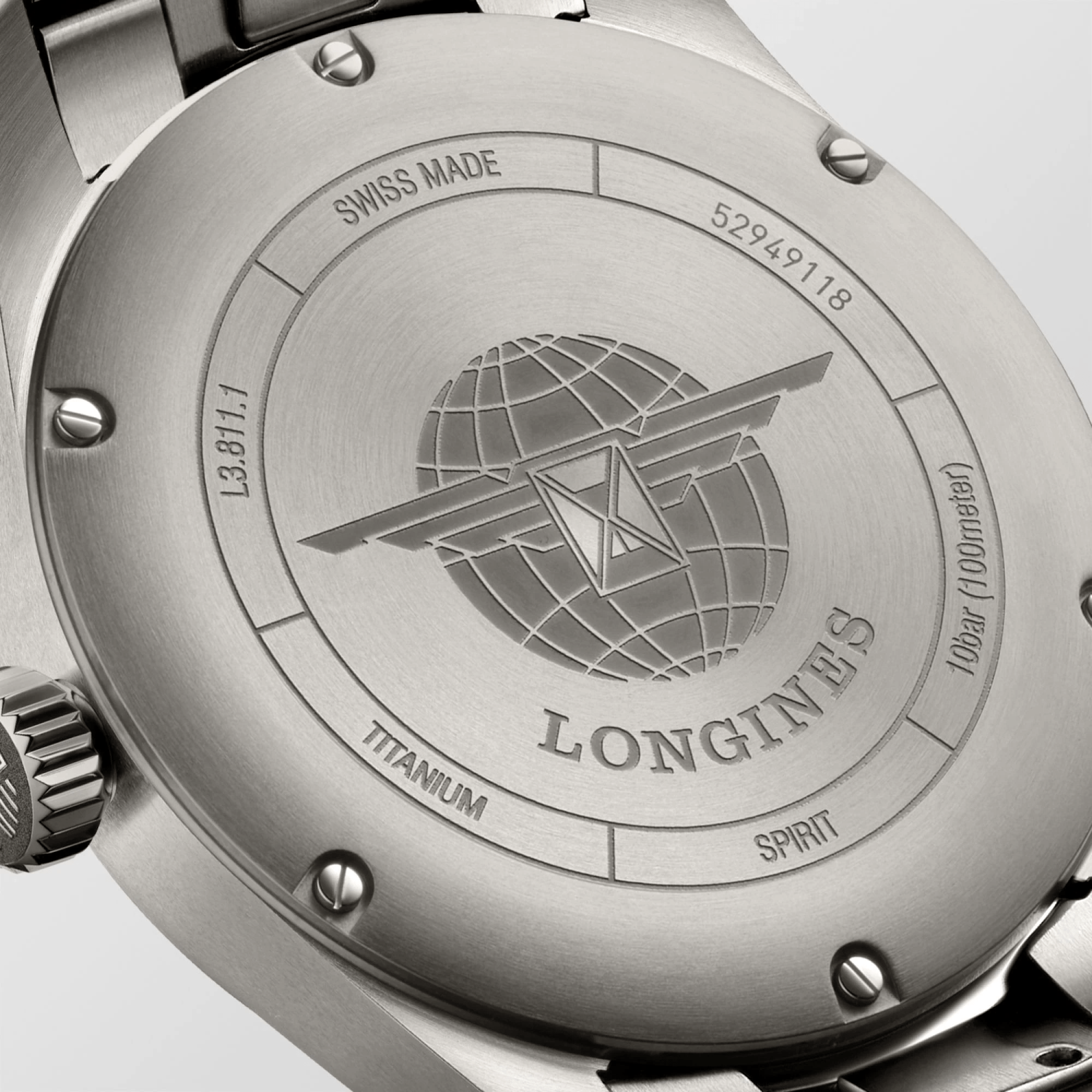Longines Spirit 42mm Chronometer Titanium Men's Watch L38111536– Time ...