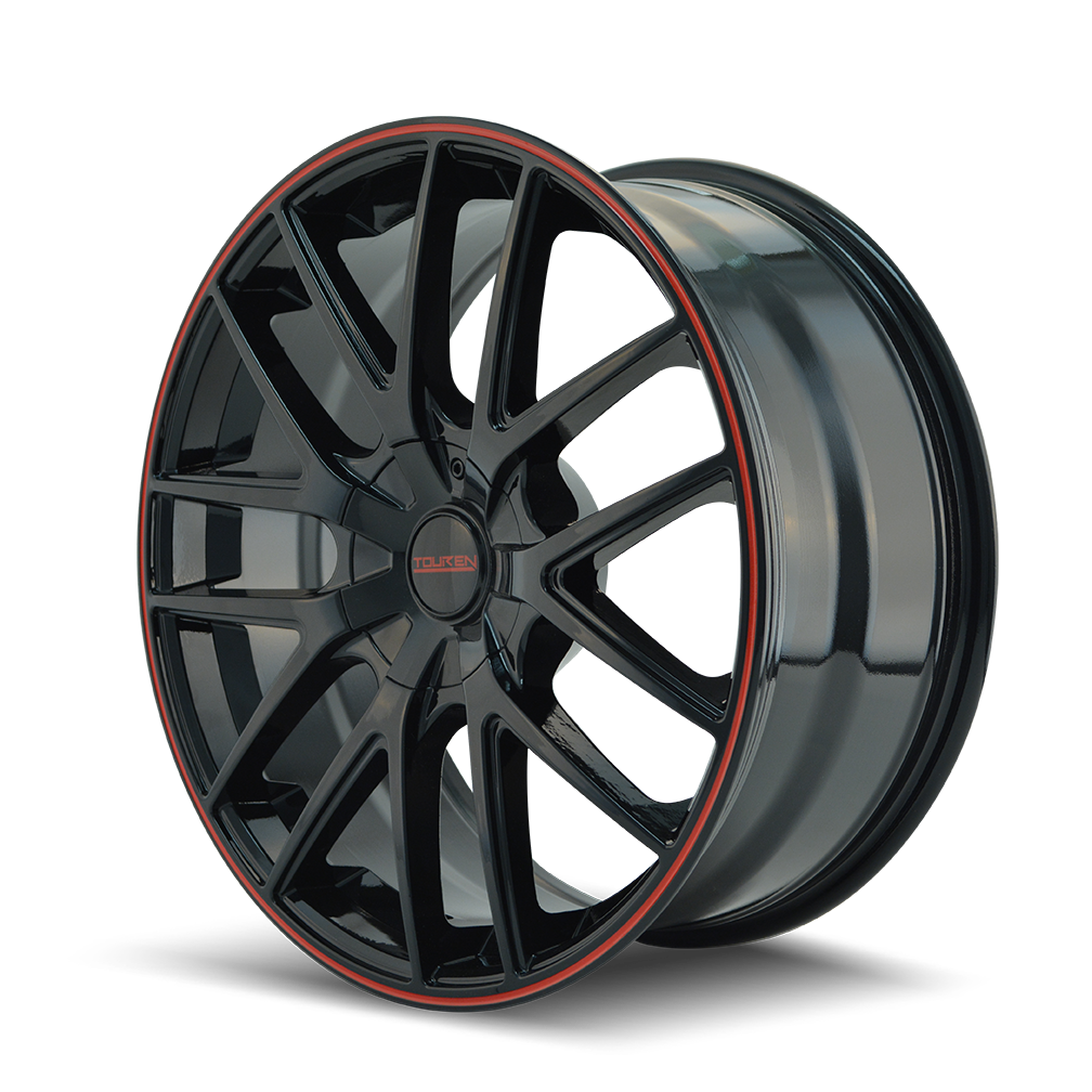 売り切れ Touren TR60 3260 Wheel with Black Finish Red Ring (17x7.5