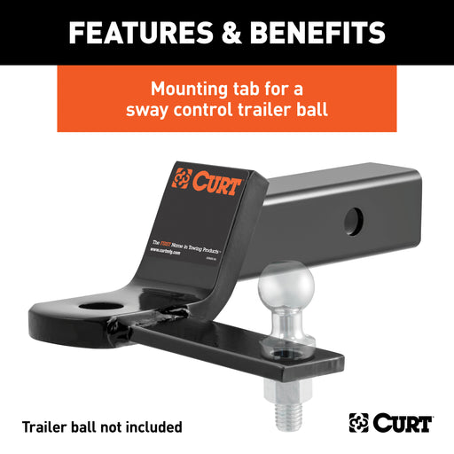 CURT 45825 CURT 45825 Tow Hook Trailer Hitch Ball Mount; Fits 2-Inch R —  Truck Part Superstore