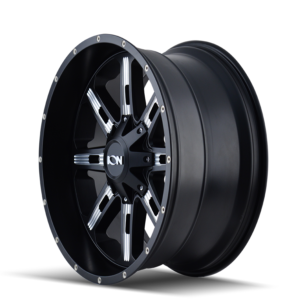 ION 184-2937M 184 (184) SATIN BLACK/MILLED SPOKES 20X9 6-135/6-139.7 0MM 108MM - Truck Part Superstore