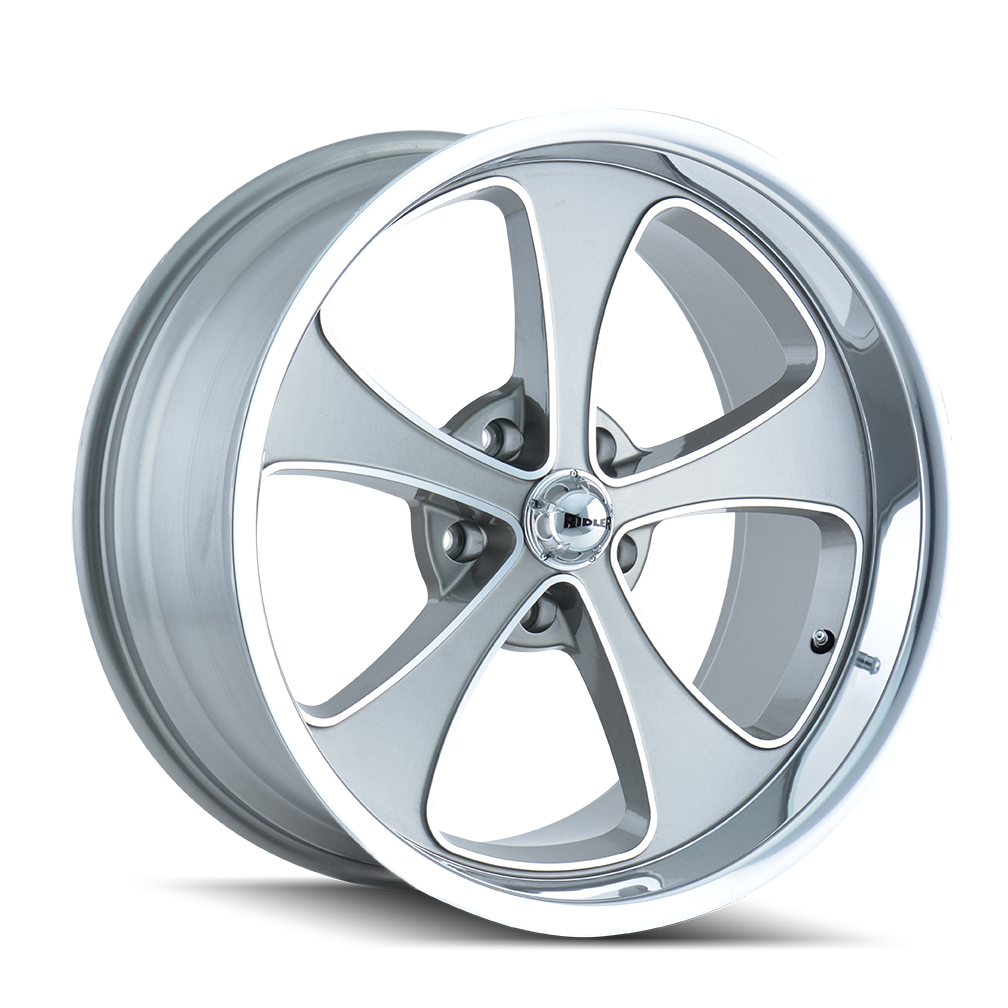 RIDLER 645-7873GP 645 (645) GREY/MACHINED FACE/POLISHED LIP 17X8 5-127 0MM 83.82MM - Truck Part Superstore