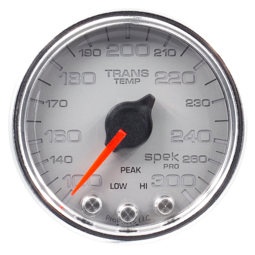 AutoMeter P34221 GAUGE; TRANS TEMP; 2 1/16in.; 300deg.F; STEPPER MOTOR W/PK/WRN; SLVR/CHRM; SPEK-