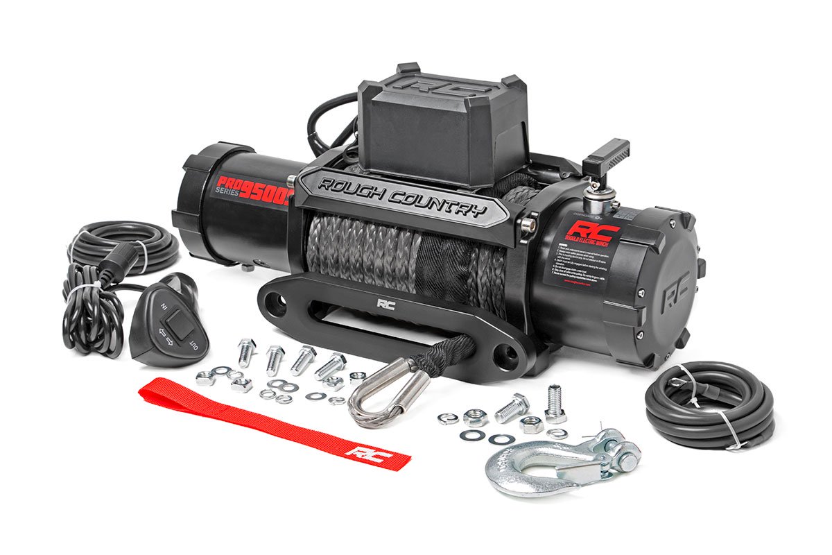 Rough Country PRO9500S 9500 LB Electric Winch Synthetic Rope Pro Series Rough Country