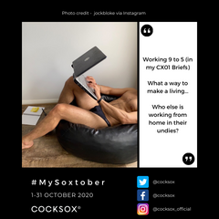 Entry to the Cocksox #MySoxtober 2020 contest featuring CX01 underwear briefs in Black