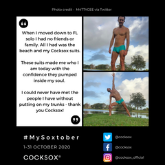 Entry to the Cocksox #MySoxtober 2020 contest featuring CX08 swimwear trunks in Malta