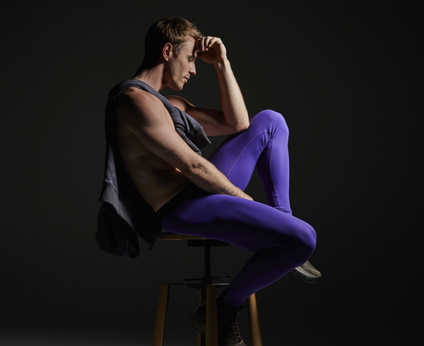 Lifestyle editorial image featuring Cocksox CX92 Ecology Collection men's underwear long johns in Dusk