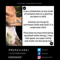 Entry to the Cocksox #MySoxtober 2020 contest featuring multiple swimwear