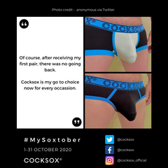 Entry to the Cocksox #MySoxtober contest featuring multiple underwear