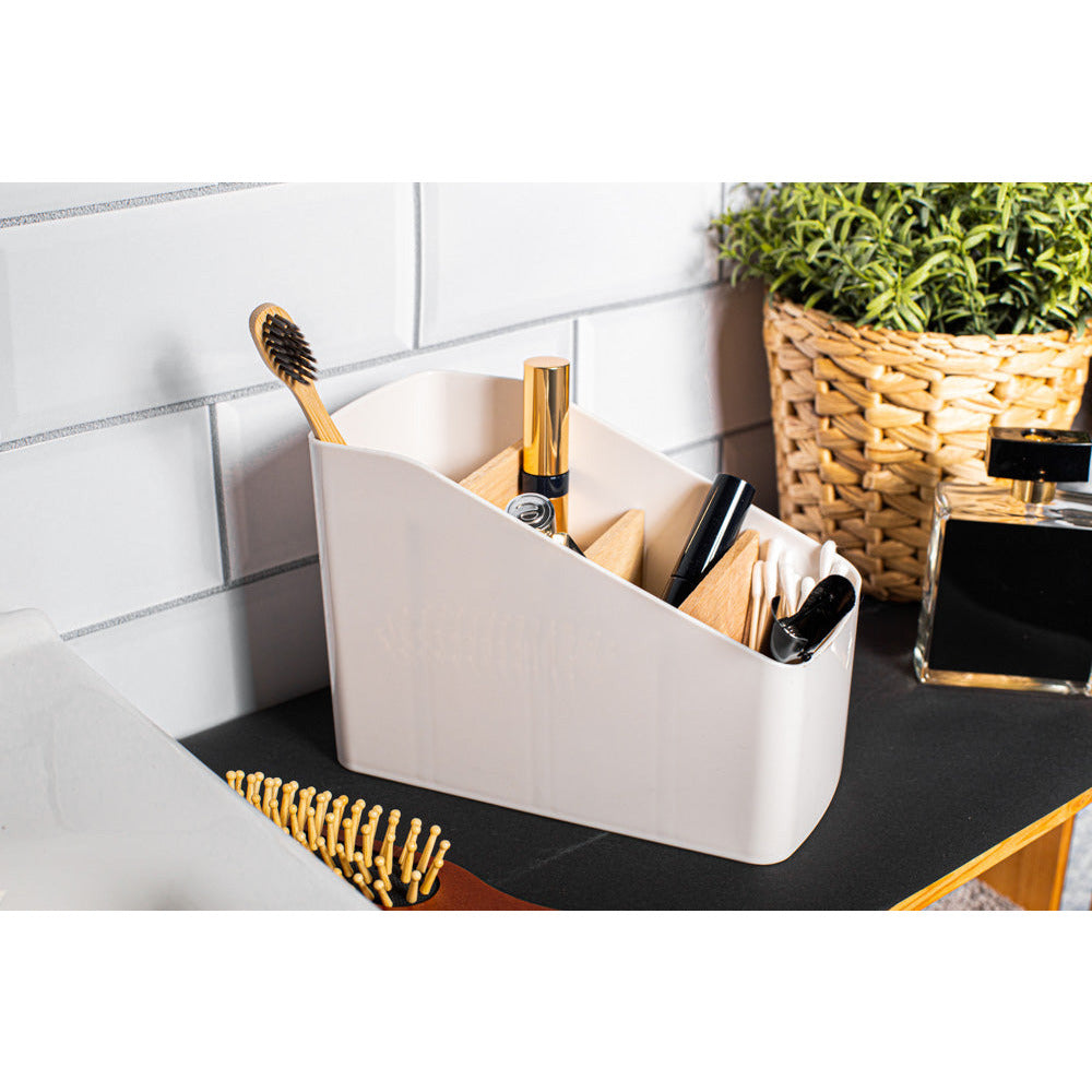 Voorlopige naam Voor type Leggen Altom design badkamer orginazer make-up opbergbox 4-vaks bamboe 9 x 18 –  Voordeelstore.nl