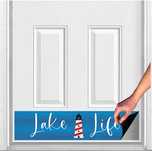 Lake Life Light House Magnetic Door Sign Kick Plate, 8" x 34" and 6" x 30" Size Options