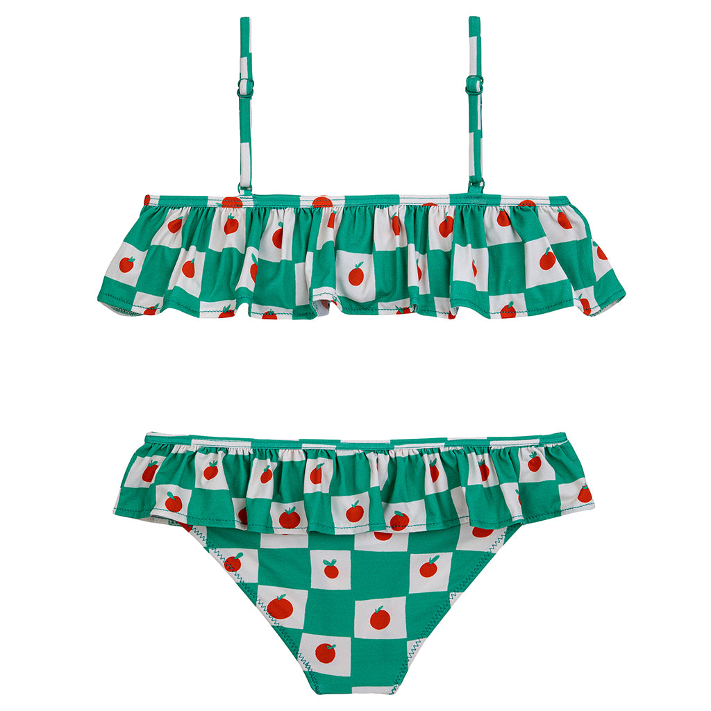 Bobo Choses Child Tomato All Over Bikini Swimsuit Green