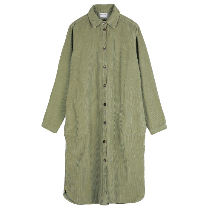 Bobo Choses Woman Corduroy Shirt Dress Light Green