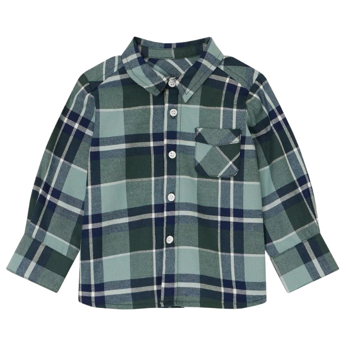 Bonpoint Baby Malo Shirt Green Plaid