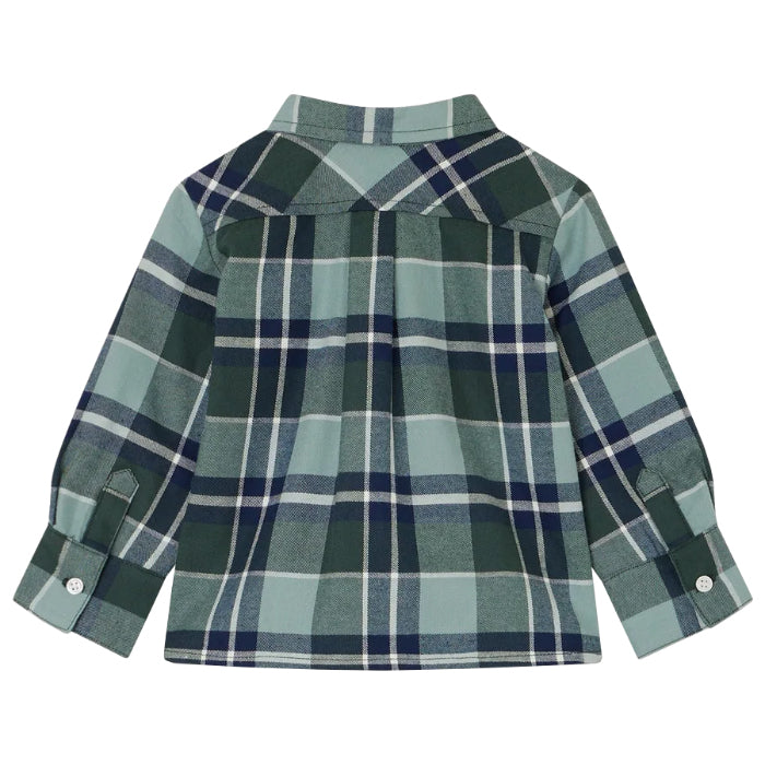 Bonpoint Baby Malo Shirt Green Plaid