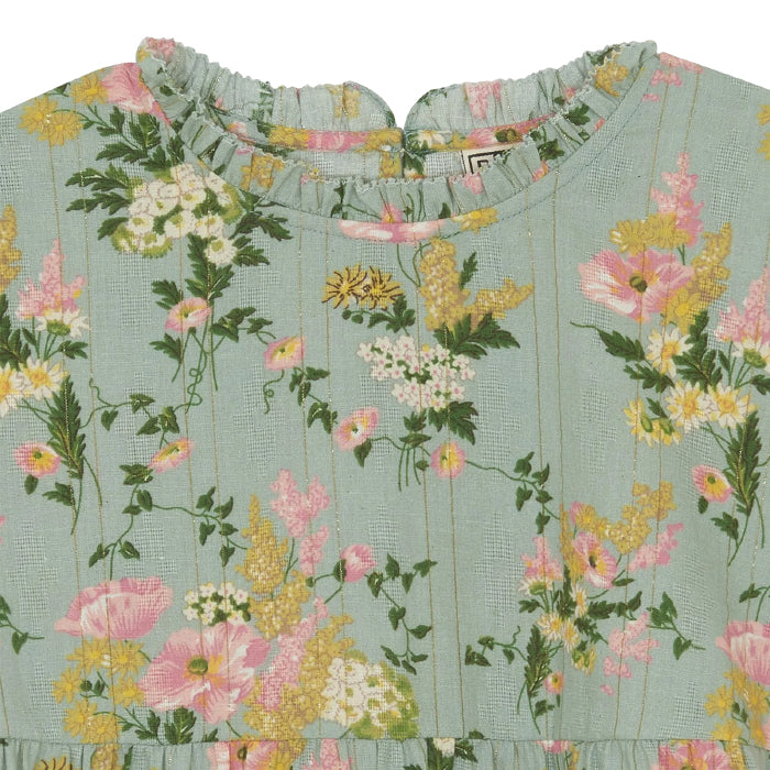 Bonton Child Honey Blouse Vintage Floral Green