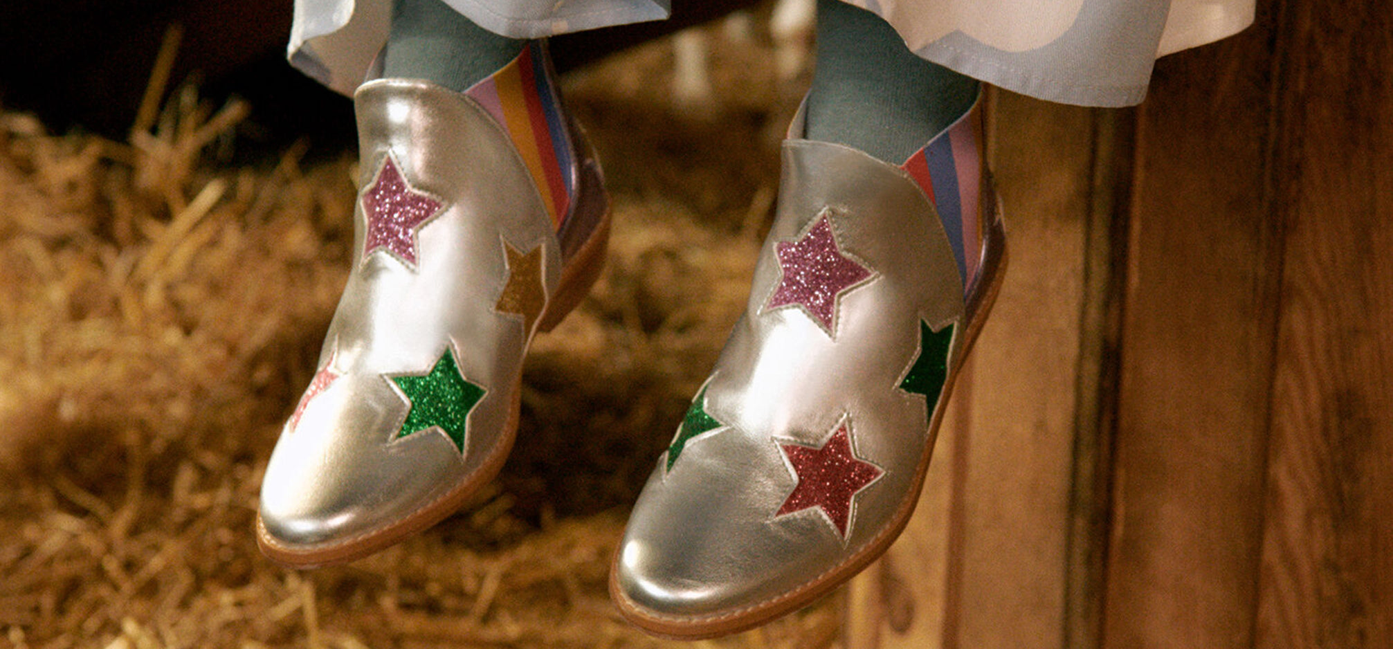Stella McCartney Metallic Boots With Glitter Stars