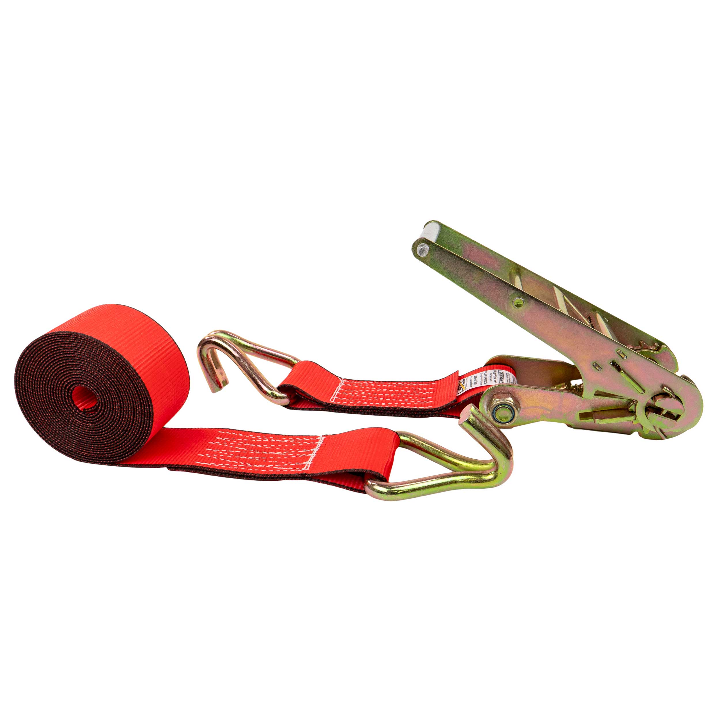 3" x 30' Ratchet Strap with Wire Hooks | Red
