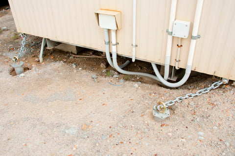 safety tie down chain used to secure trailer from hurricane