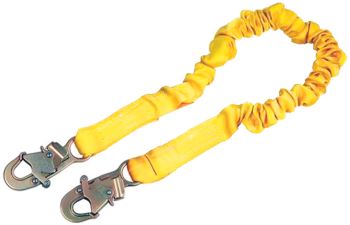 shock absorbing lanyard bungee material for fall protection