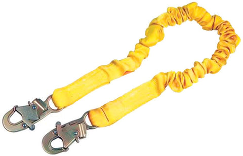 yellow shock absorbing lanyard for fall protection