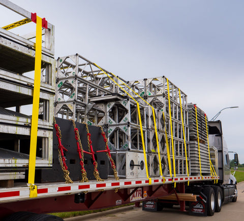 semi trailer tie down straps with corner protector and transport chain binders