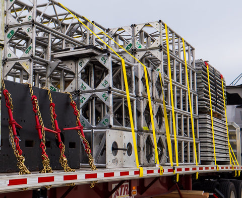 flatbed trailer winches with straps for cargo securement