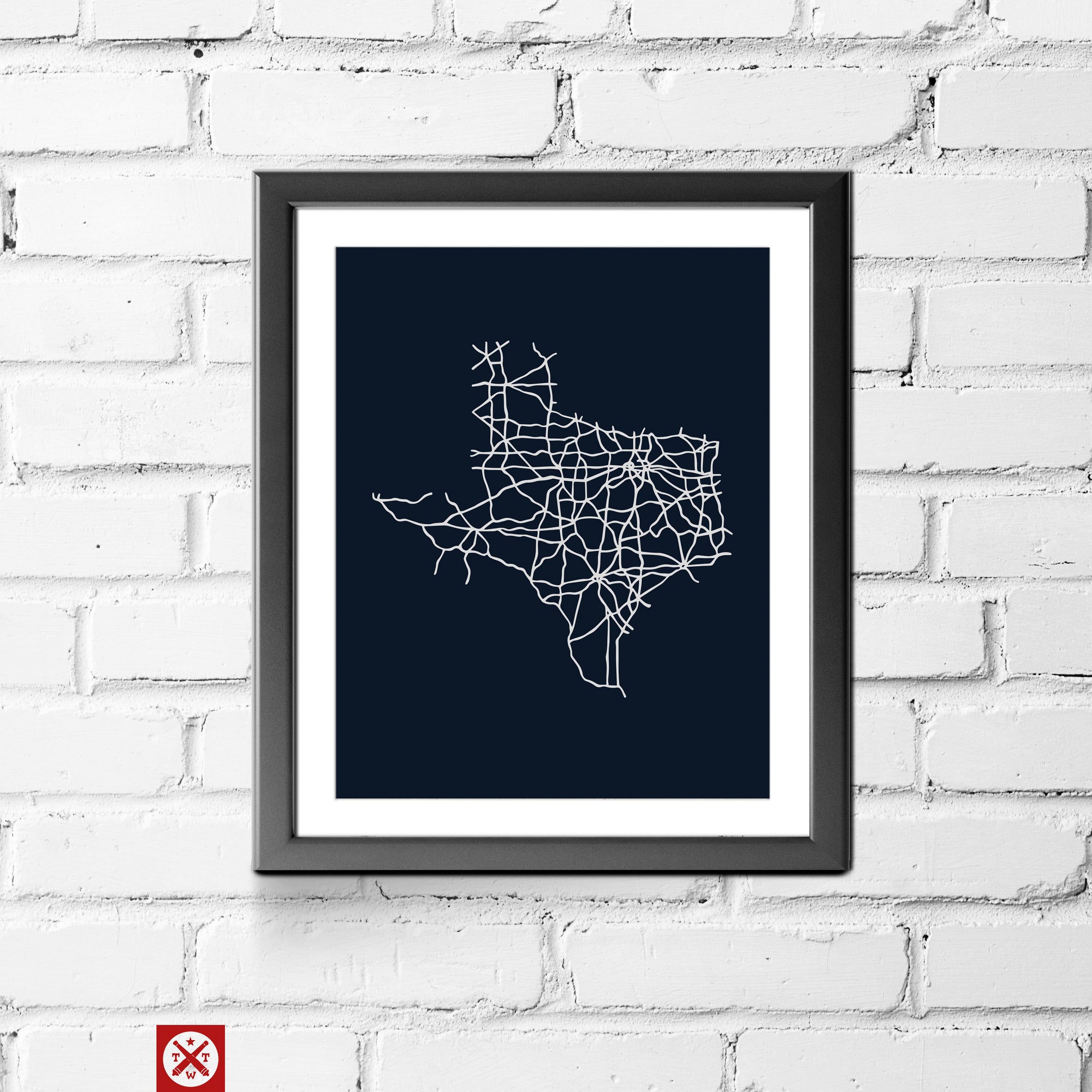 Road Map Of Texas Wall Art Decor By Tumbleweed Texstyles